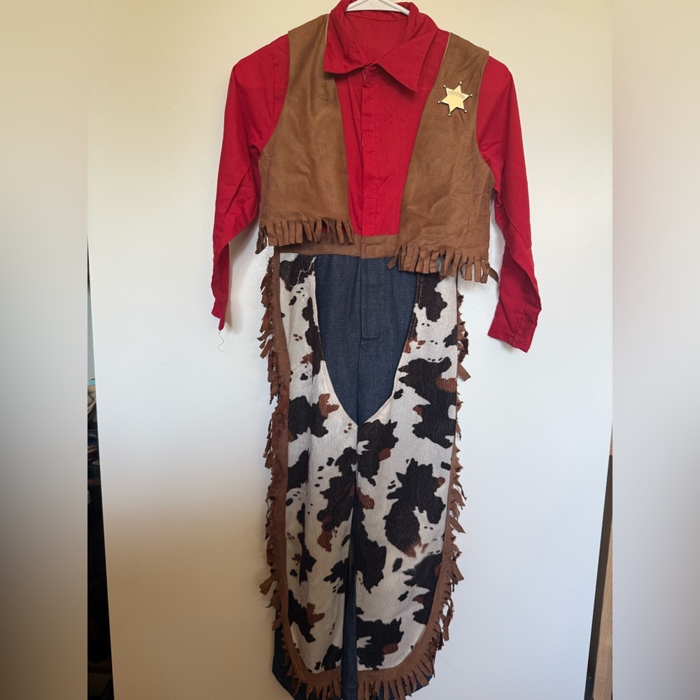 Deluxe cowboy outfit.  Toy Story Woody costume.  Sheriff.